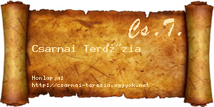 Csarnai Terézia névjegykártya