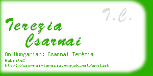 terezia csarnai business card