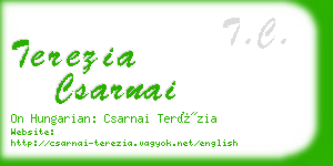 terezia csarnai business card